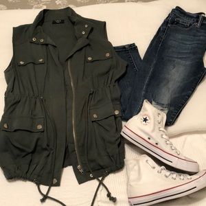 VICI Navy Green Cargo Vest